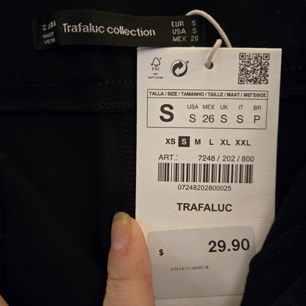 ZARA Trafaluc Collection Womens Pants Size Small Black Skinny Ankle High Rise - Picture 5 of 8